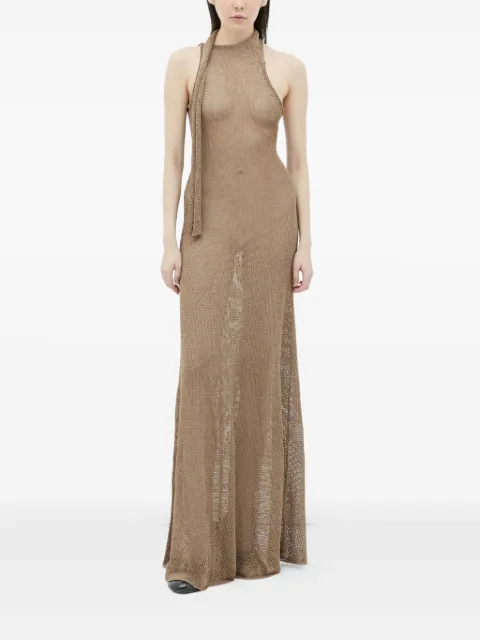Aya Muse Tera halterneck mesh maxi dress