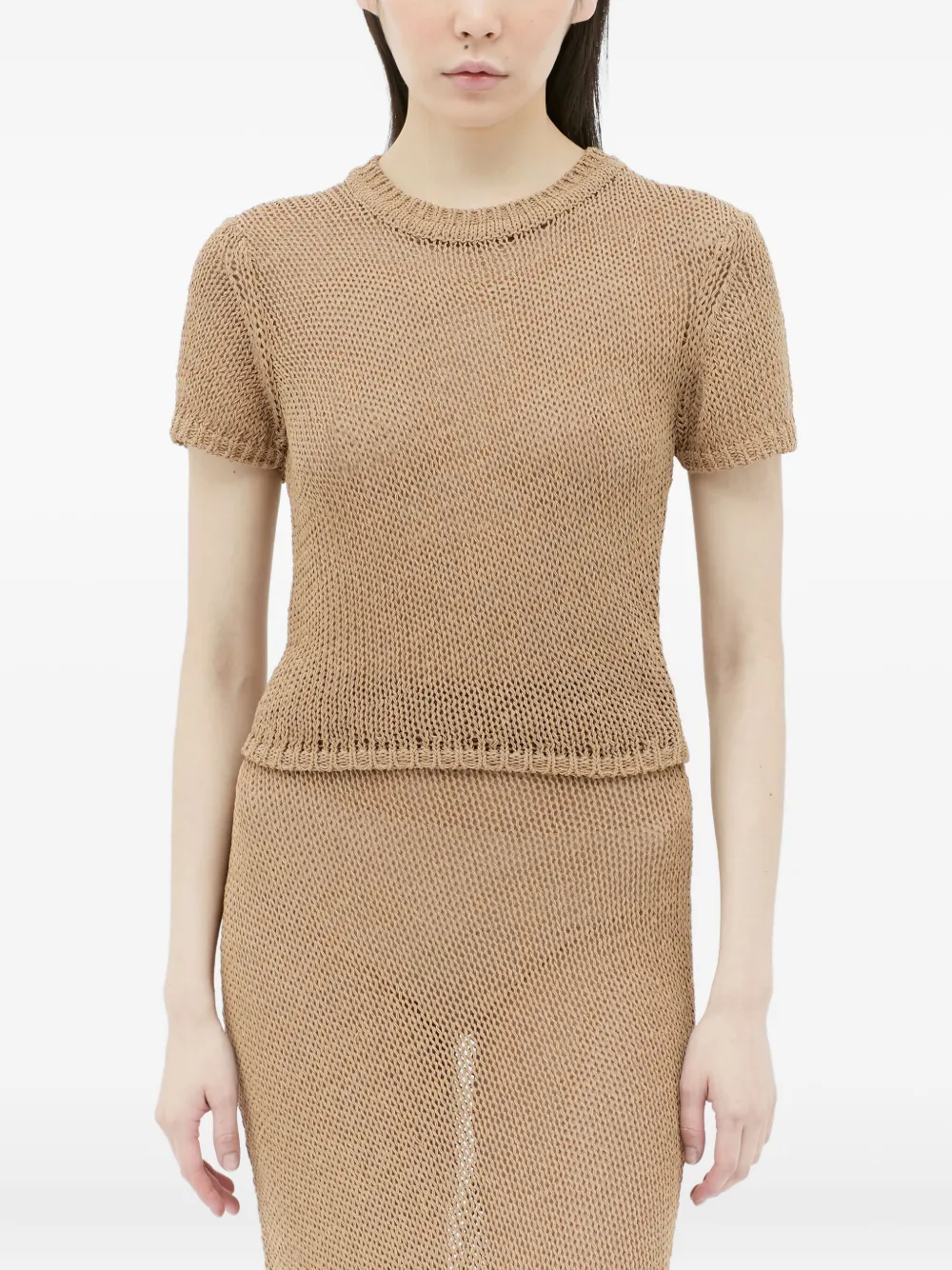 open-knit T-shirt