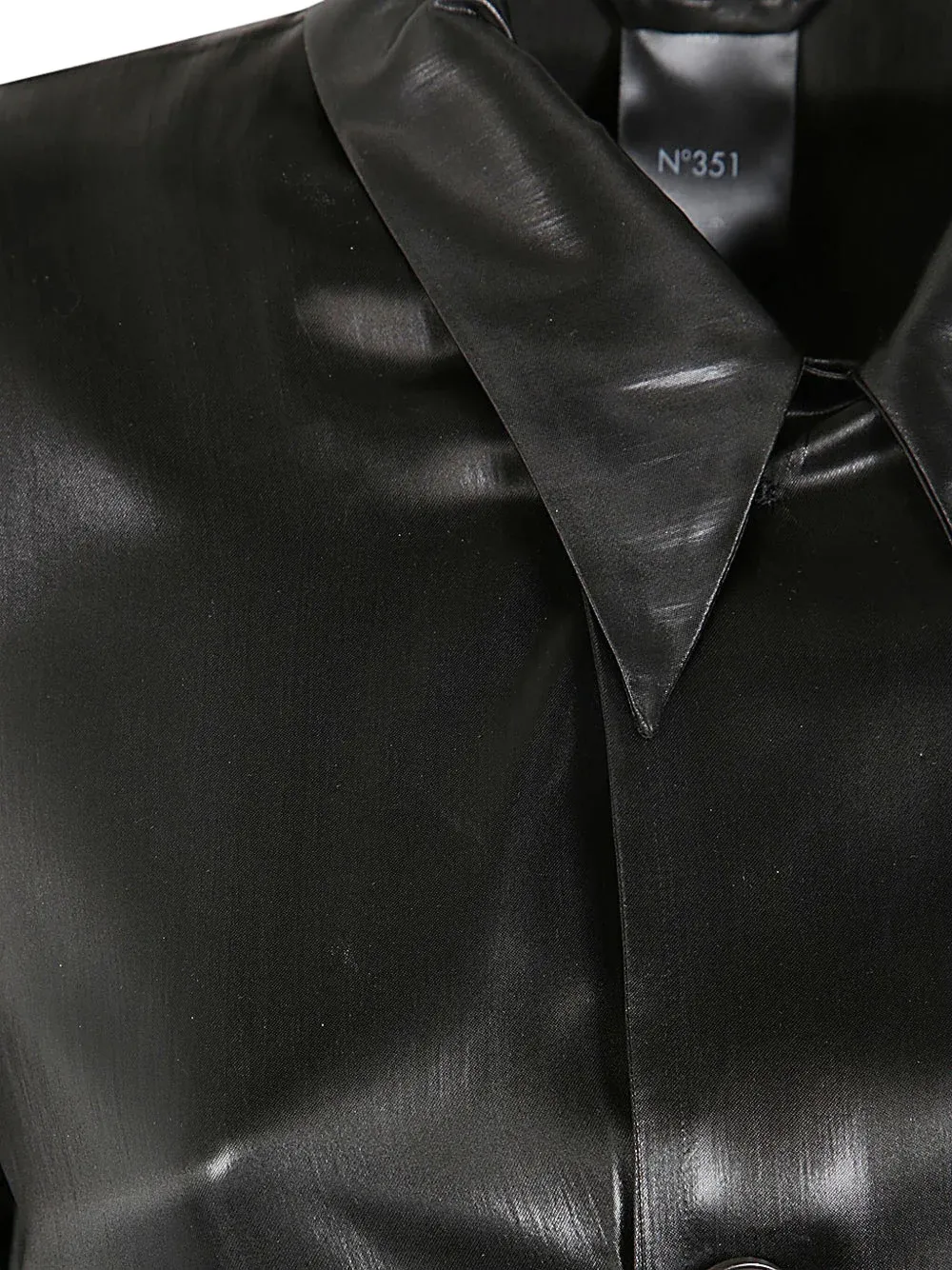 Sapio Belted Satin Coat In Black