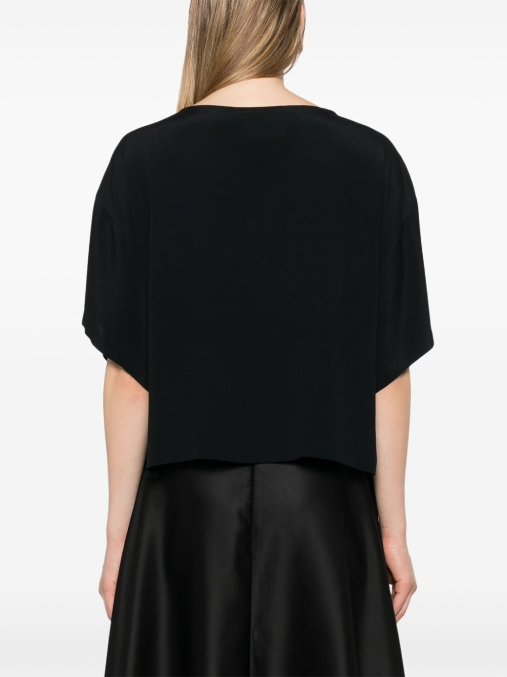 ERIKA CAVALLINI BOAT-NECK CREPE BLOUSE 