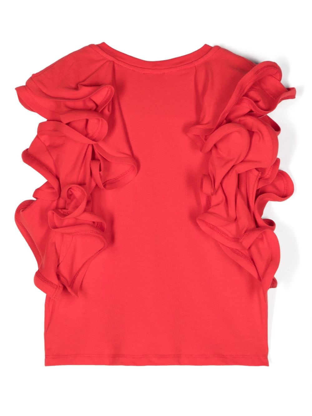 Shop Miss Grant Ruffled Sleeveless T-shirt In Red