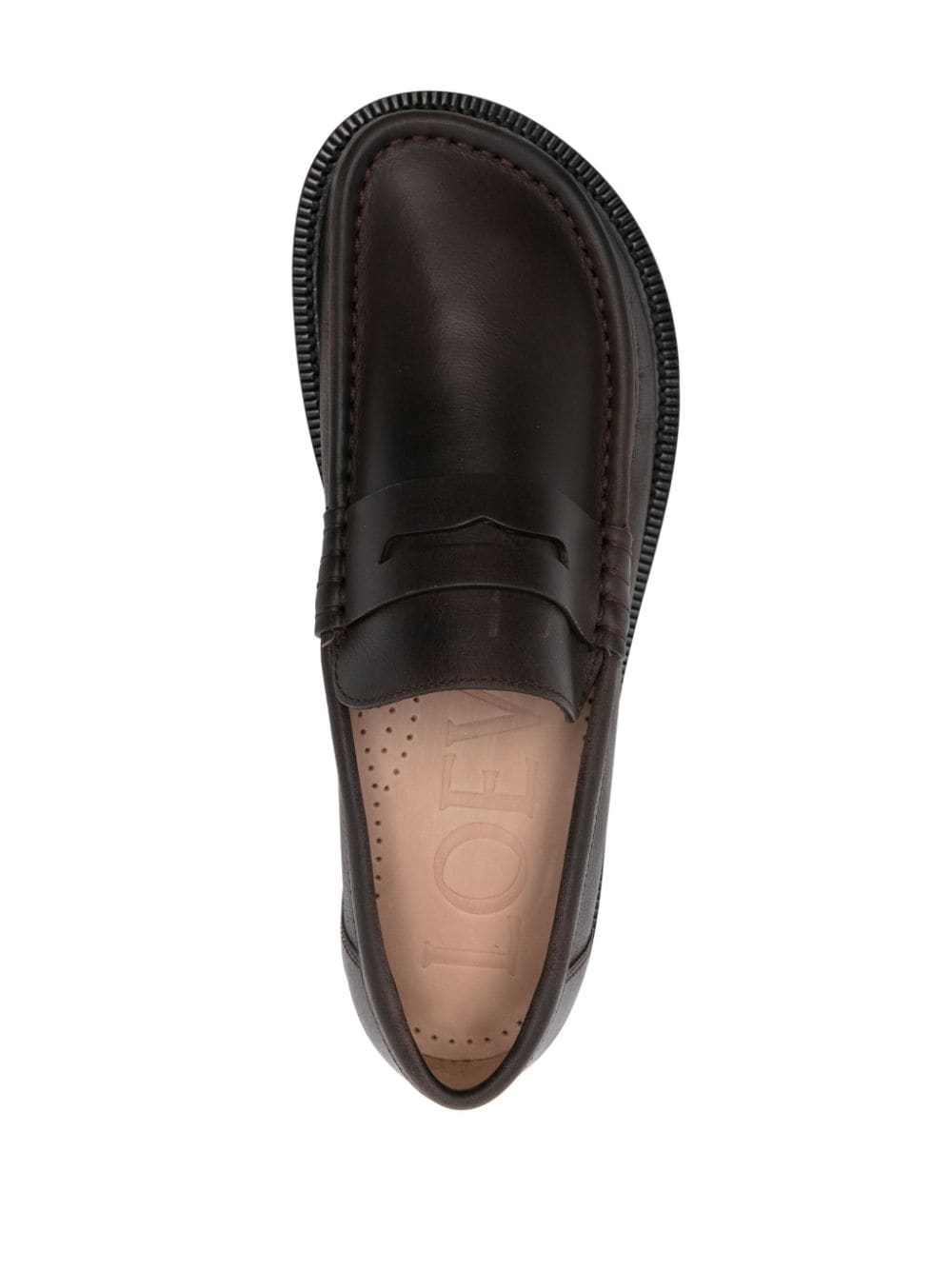 Shop Loewe Campo Leather Loafers In Brown