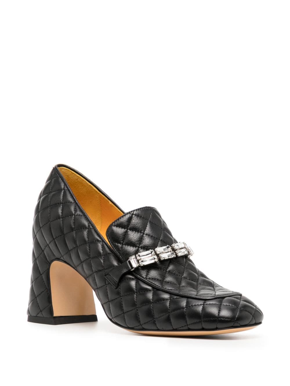 Shop Madison.maison Quilted Crystal-embellished Pumps In Black