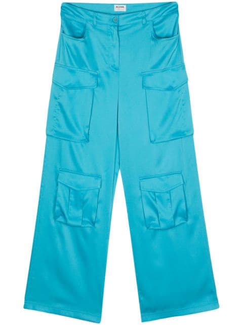 Blugirl logo-charm satin cargo pants