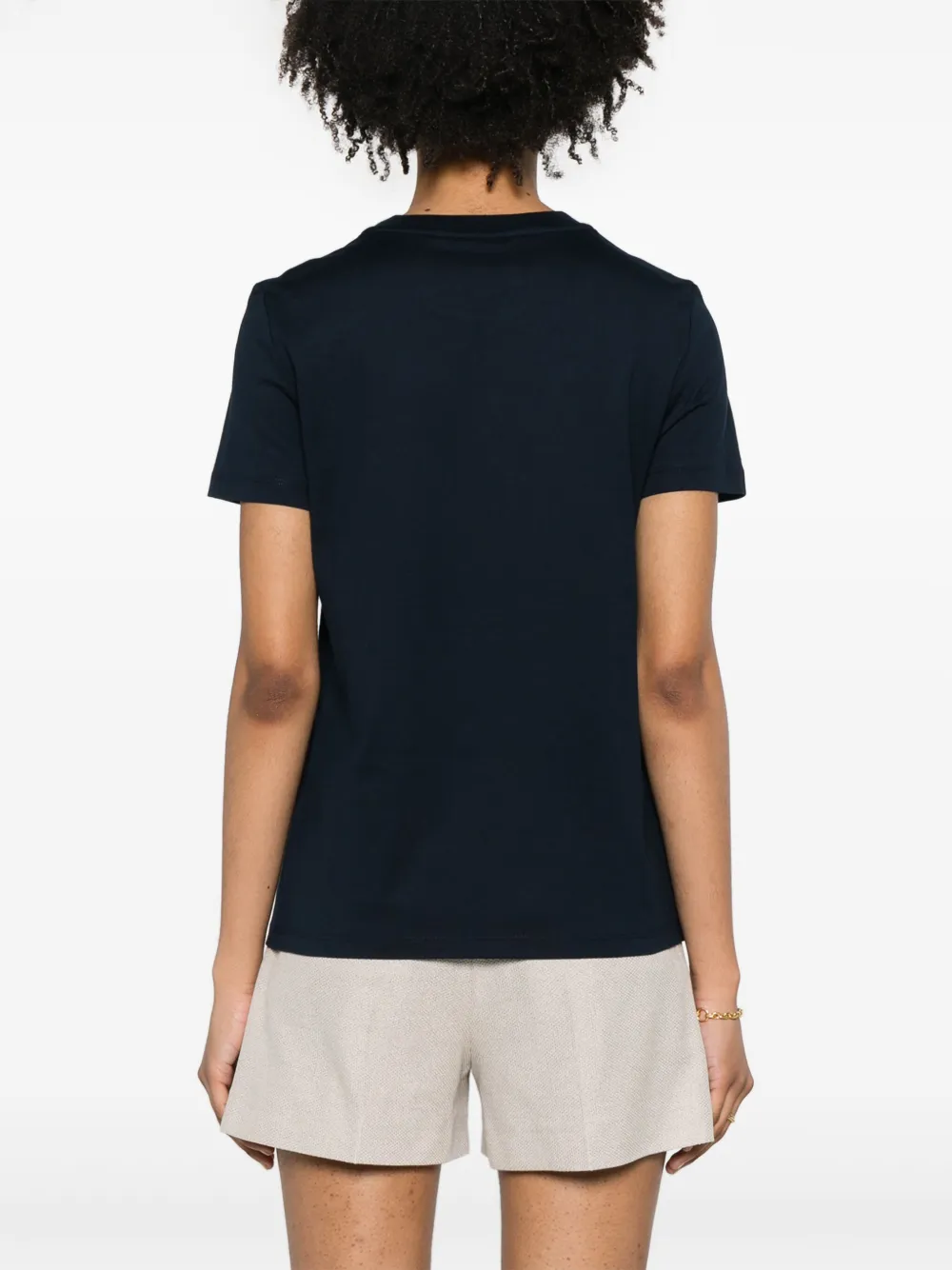 Max Mara Papaia Logo Cotton T-shirt In Blue