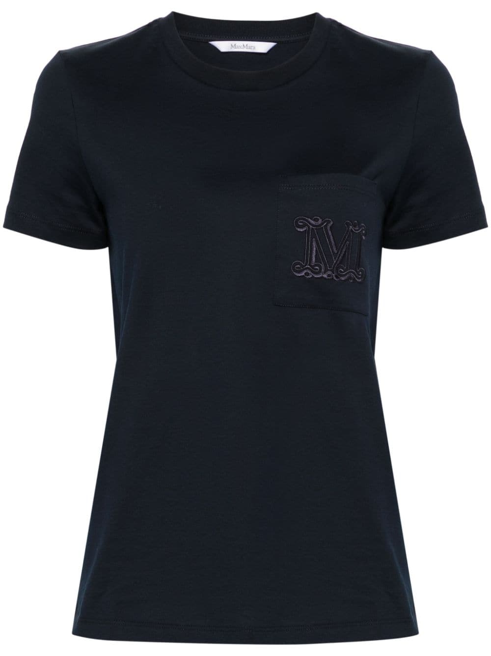 Max Mara T-shirt met geborduurd logo Blauw