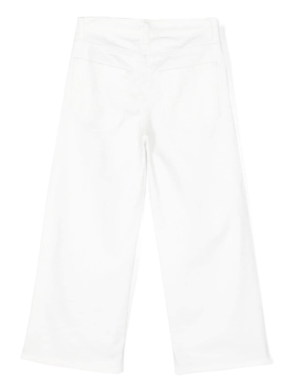 Shop Miss Grant Ripped-details Wide-leg Jeans In White