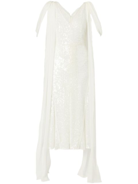 ERDEM draped-detailing sequined dress