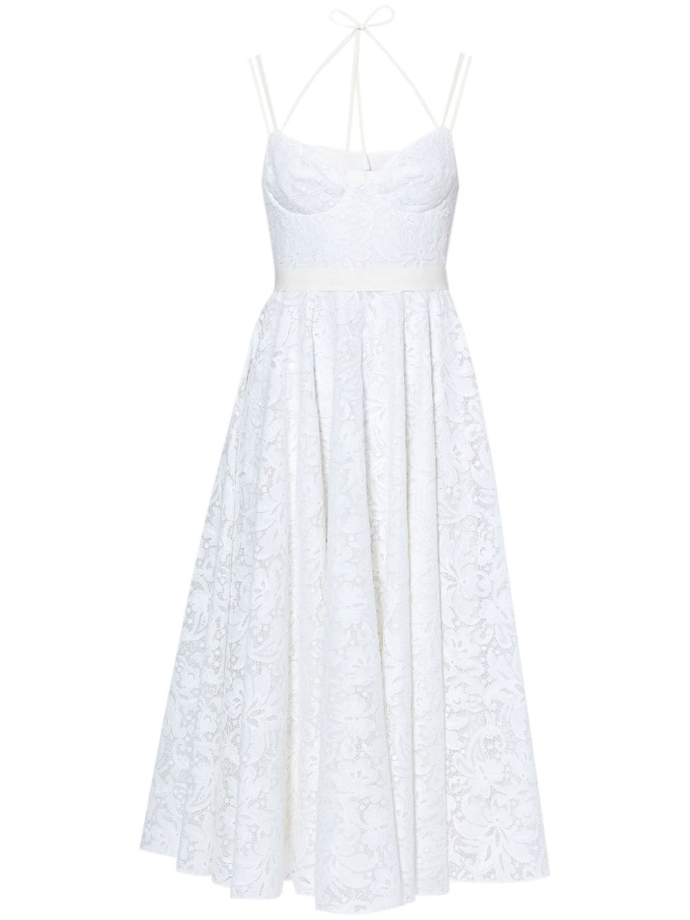 Erdem Rea Strap-detail Lace Gown In Neutrals