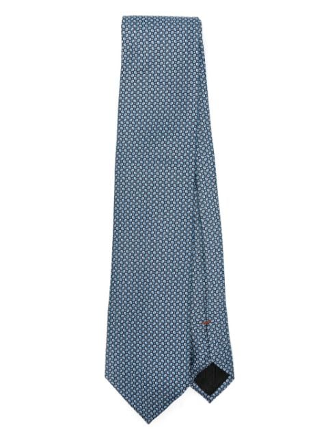 Zegna corbata de seda con motivo en jacquard