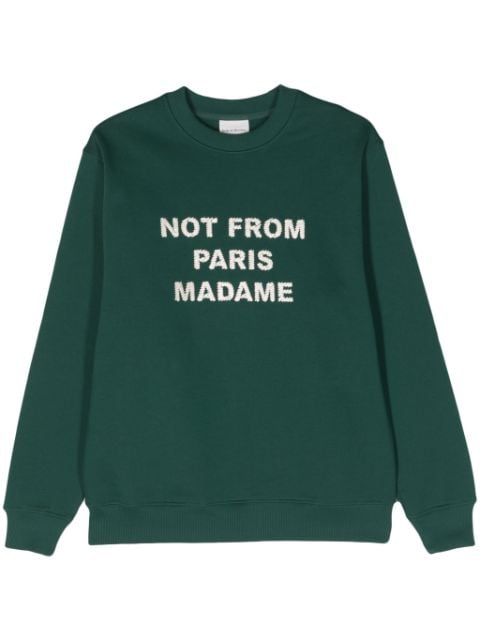 Drôle De Monsieur slogan-embroidered cotton sweatshirt