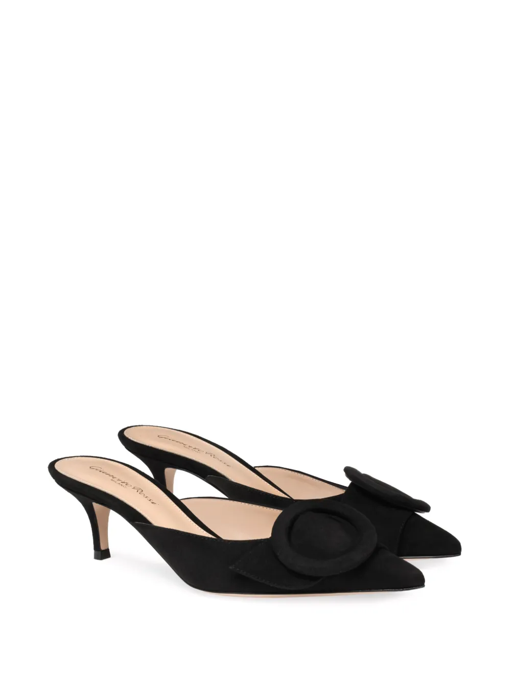 Shop Gianvito Rossi Portofino 55mm Suede Mules In Black