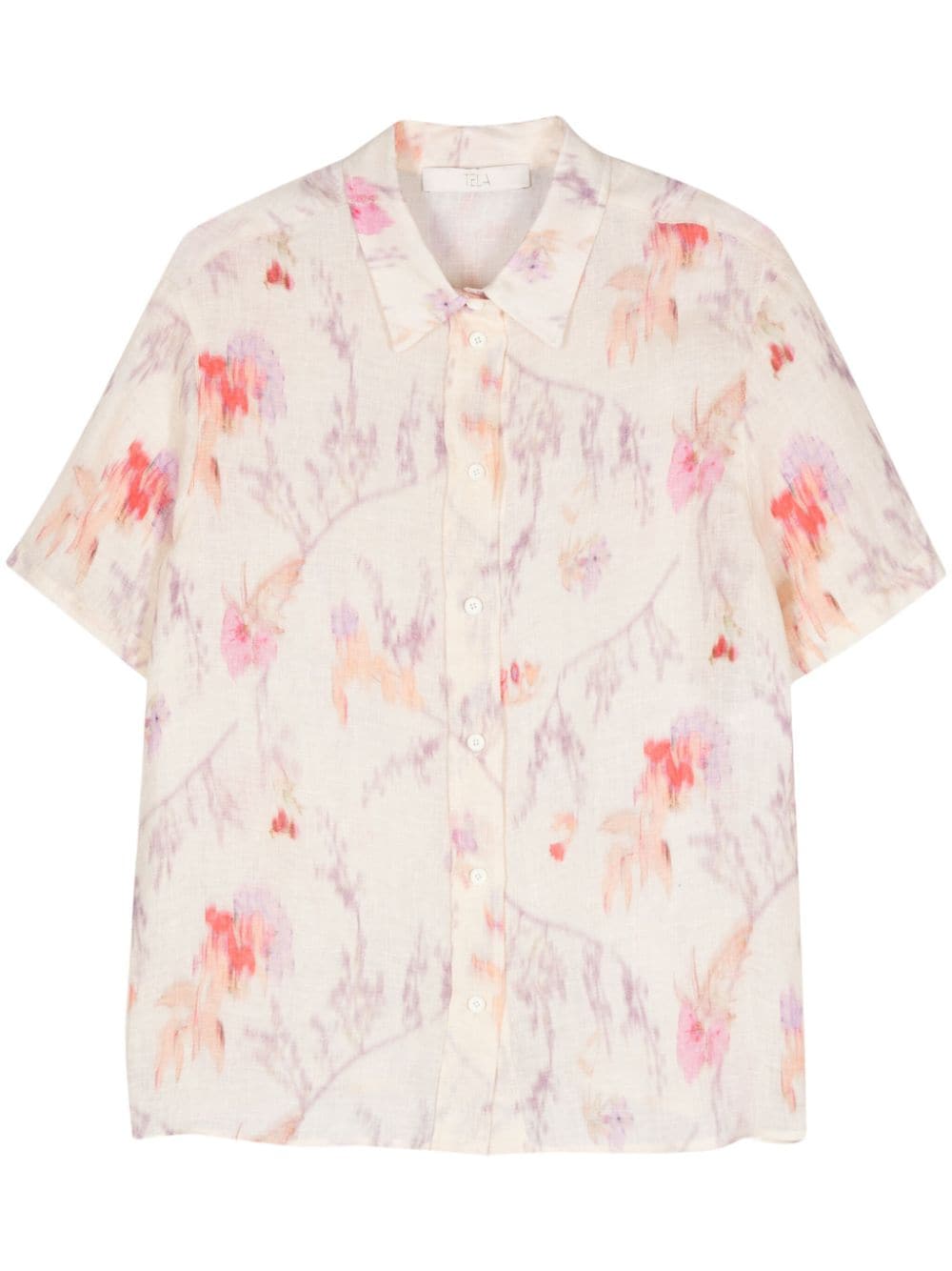 Tela Floral-print Linen Shirt In Neutral