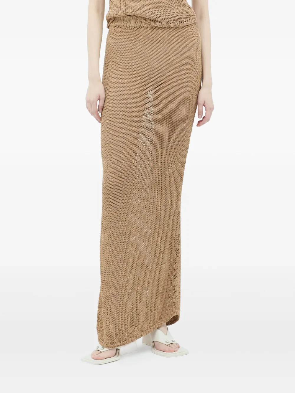 Aya Muse sheer maxi skirt Bruin