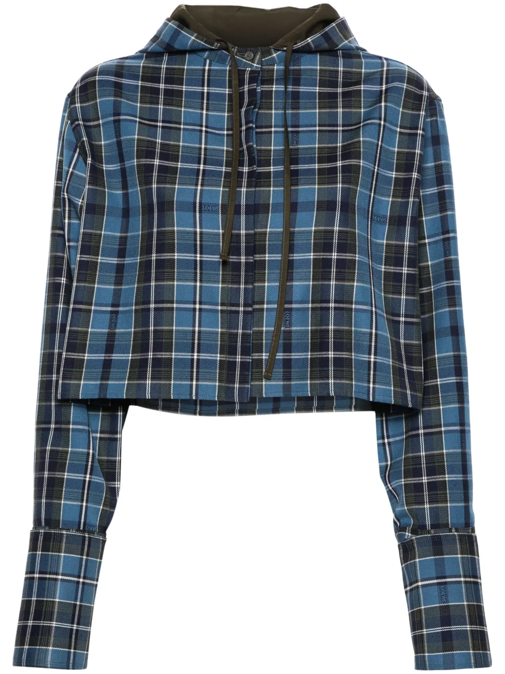 LOEWE Cropped blouse met capuchon Blauw
