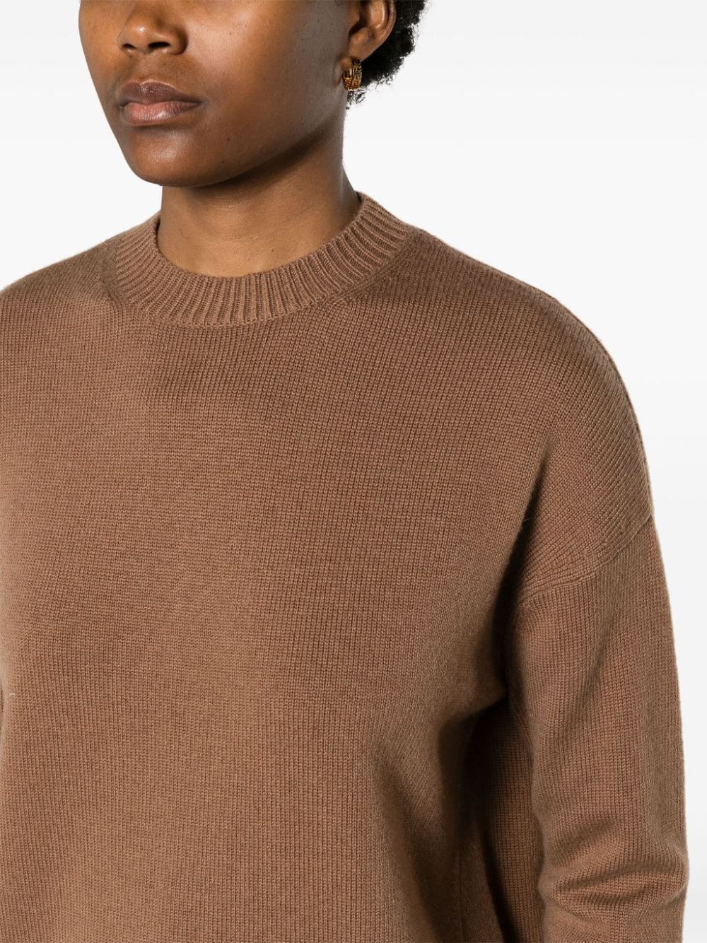 Shop 's Max Mara Crew-neck Wool-blend Jumper In Brown