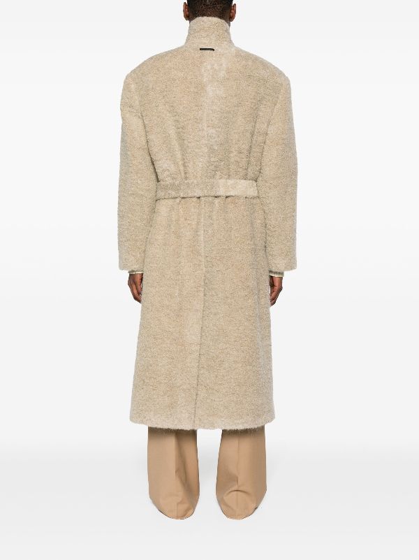 Fashion cream wool blend coat