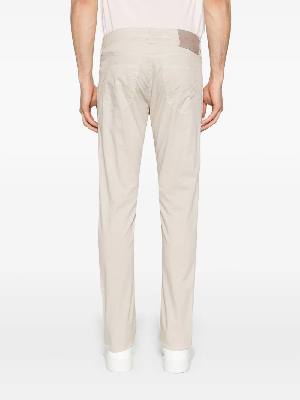 Shop Jacob Cohen Bard Mid-rise Slim-fit Chinos In Neutrals