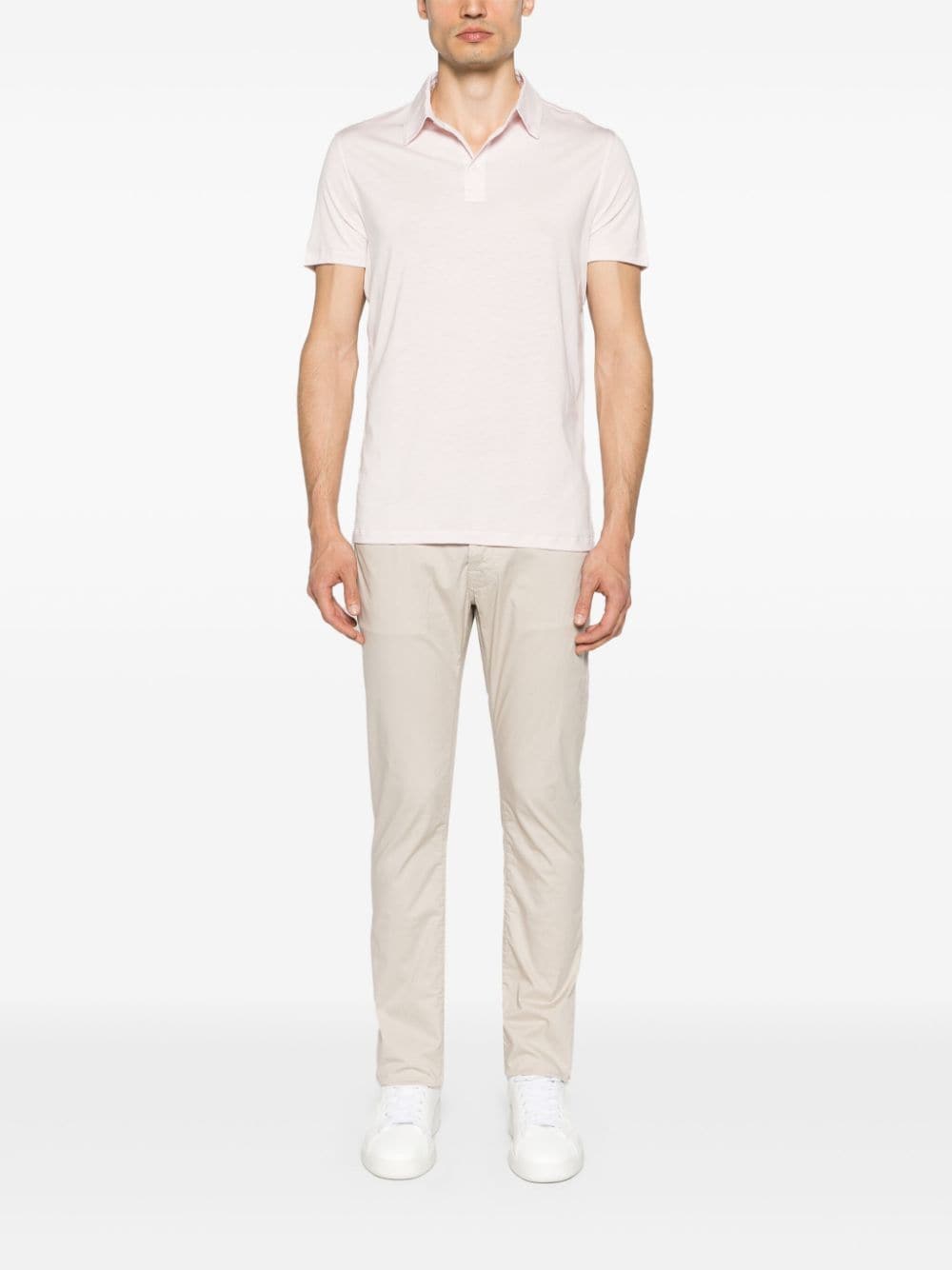 Shop Jacob Cohen Bard Mid-rise Slim-fit Chinos In Neutrals
