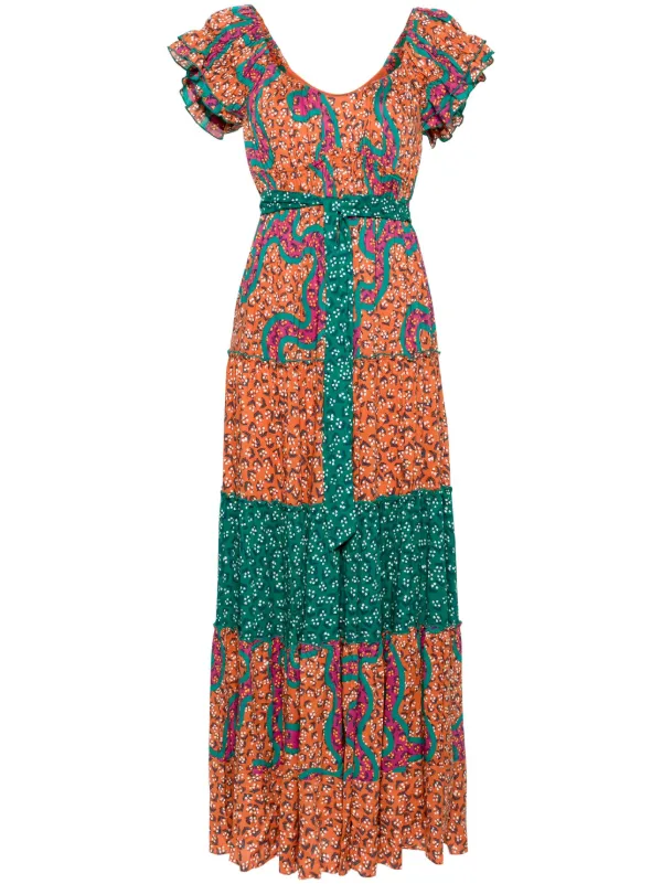 DVF Diane Von Furstenberg Alejandro graphic-print Maxi Dress | Orange |  FARFETCH