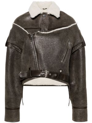 Mukabi sherpa-lined leather jacket