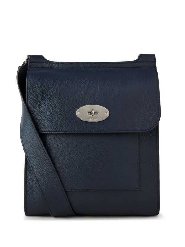 Mulberry Antony Leather Shoulder Bag Blue FARFETCH AE