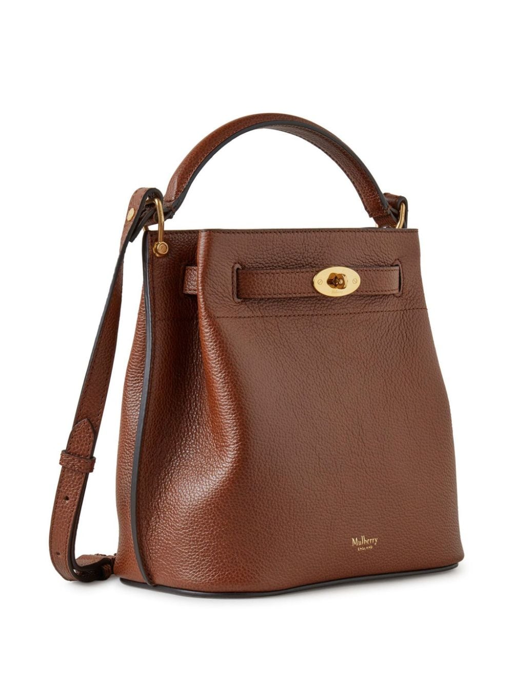 Shop Mulberry Small Islington Leather Bucket Bag In Brown