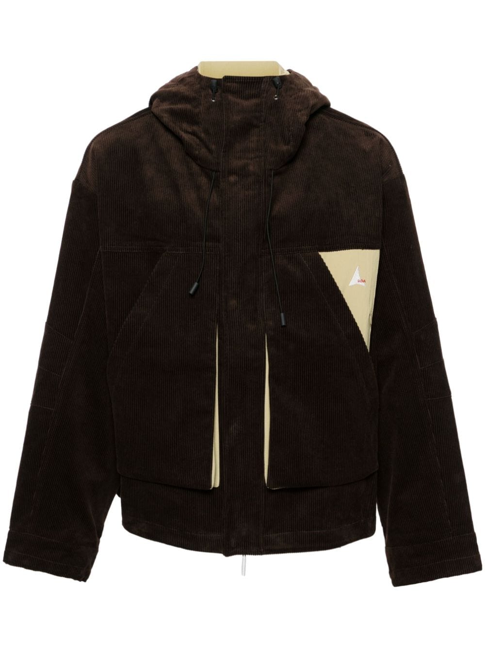 Shop Roa Corduroy Hooded Jacket In 褐色