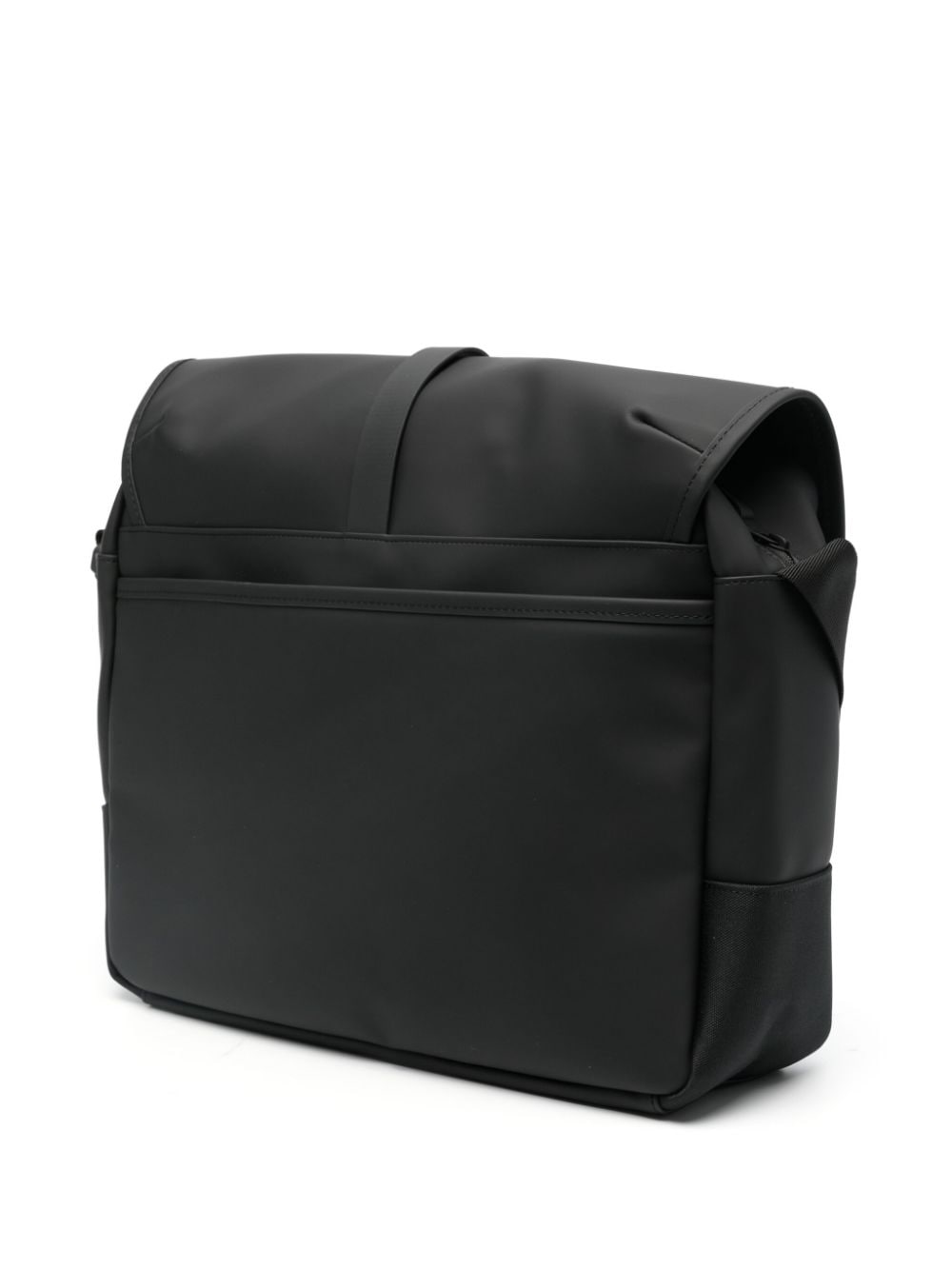 Shop Rains Foldover-top Laptop Bag In Black