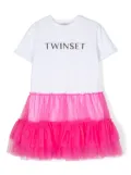 TWINSET Kids logo-print tutu dress - White