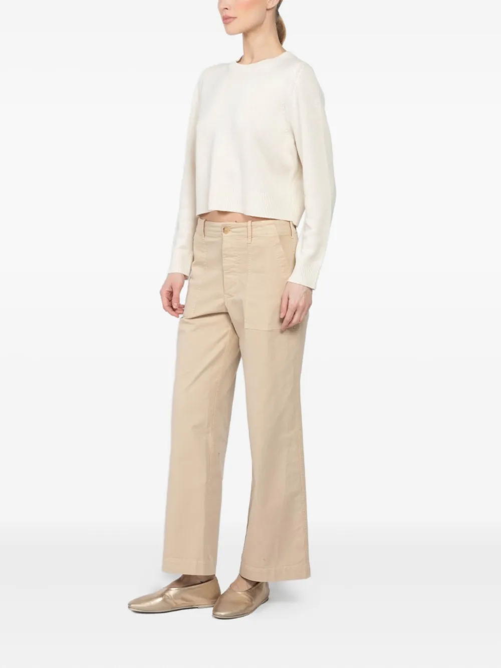 Shop Nili Lotan Leon Wide-leg Trousers In Neutrals