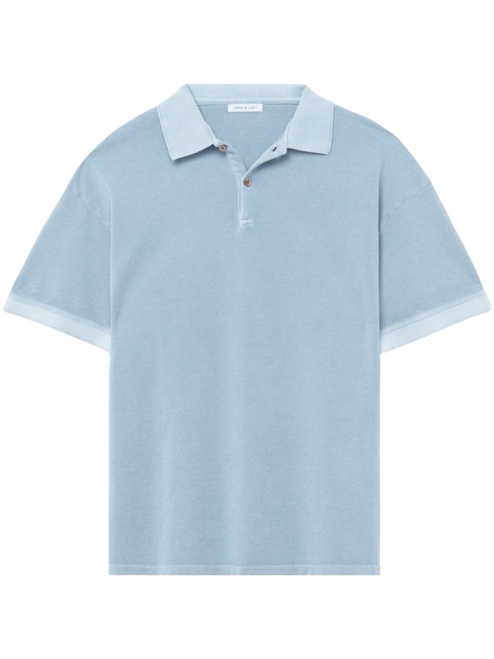 John Elliott Contrasting-border Cotton Polo Shirt In Blue