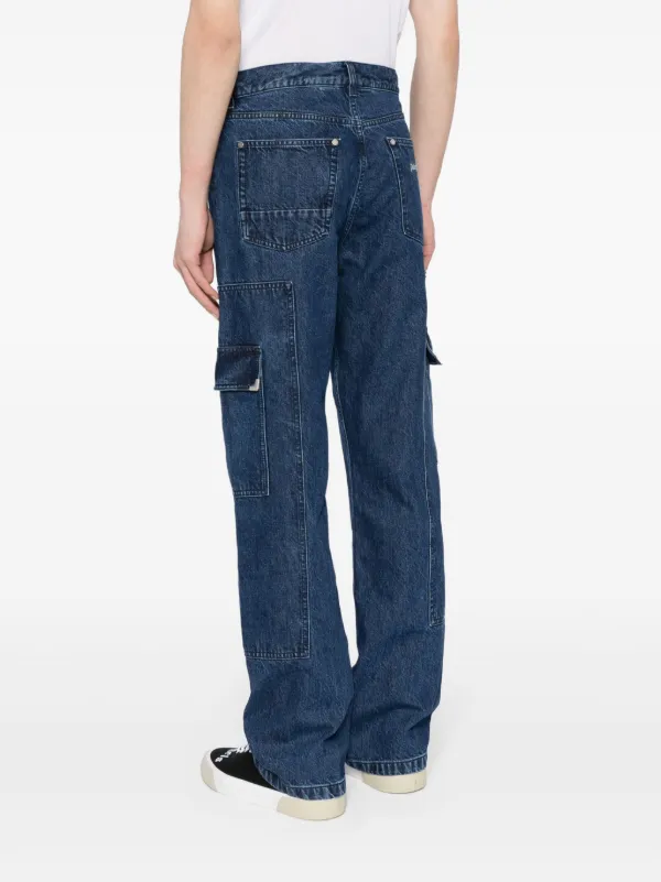 Palm Angels Frame straight-leg Cargo Jeans | Blue | FARFETCH
