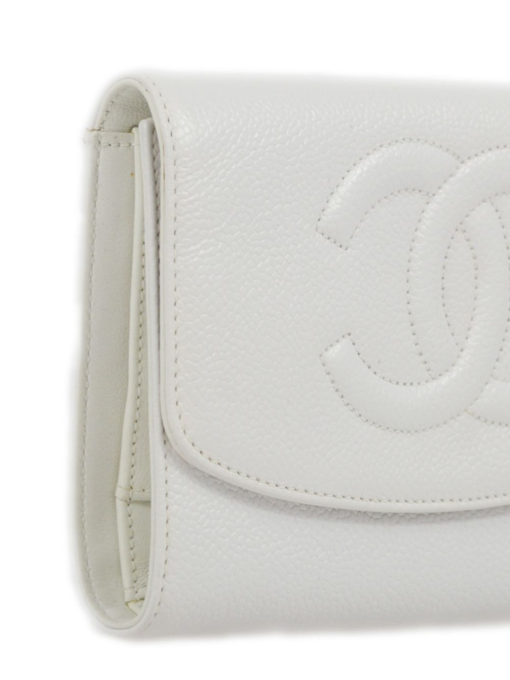 CHANEL 1998 CC stitch compact wallet Women