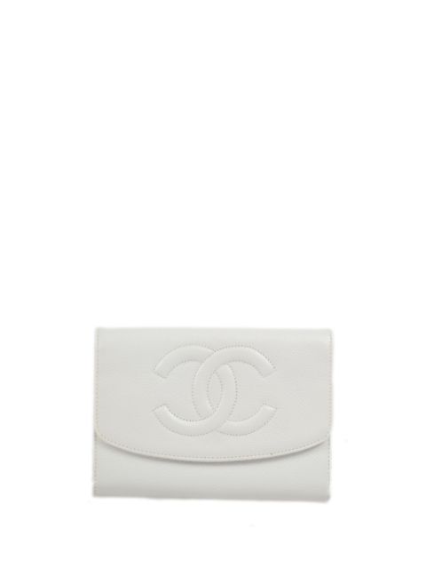 HOT SALE CHANEL 1998 CC stitch compact wallet Women