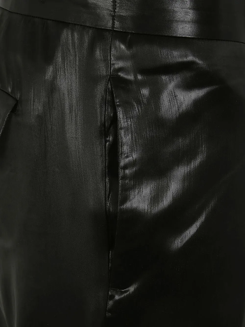 Sapio Satin-finish Cuffed Trousers In Black