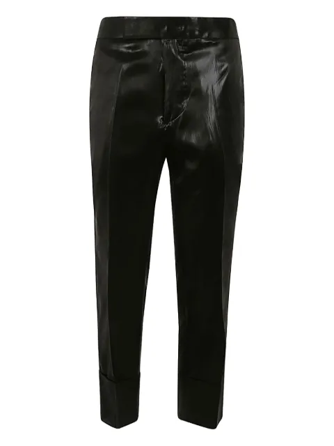 SAPIO satin-finish cuffed trousers