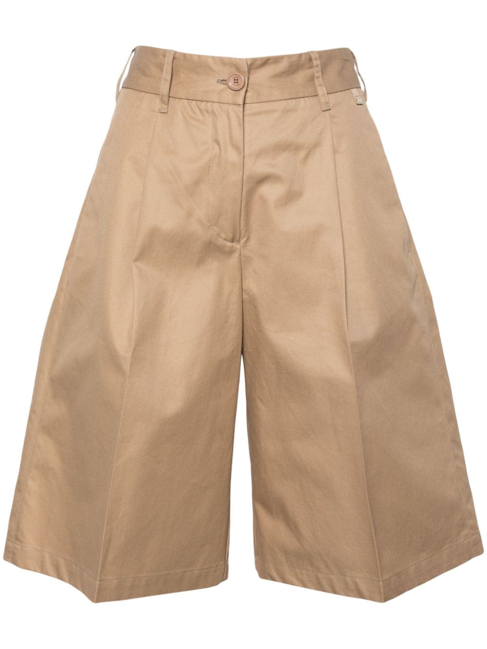 Herno high-waist tailored cotton shorts - Nude