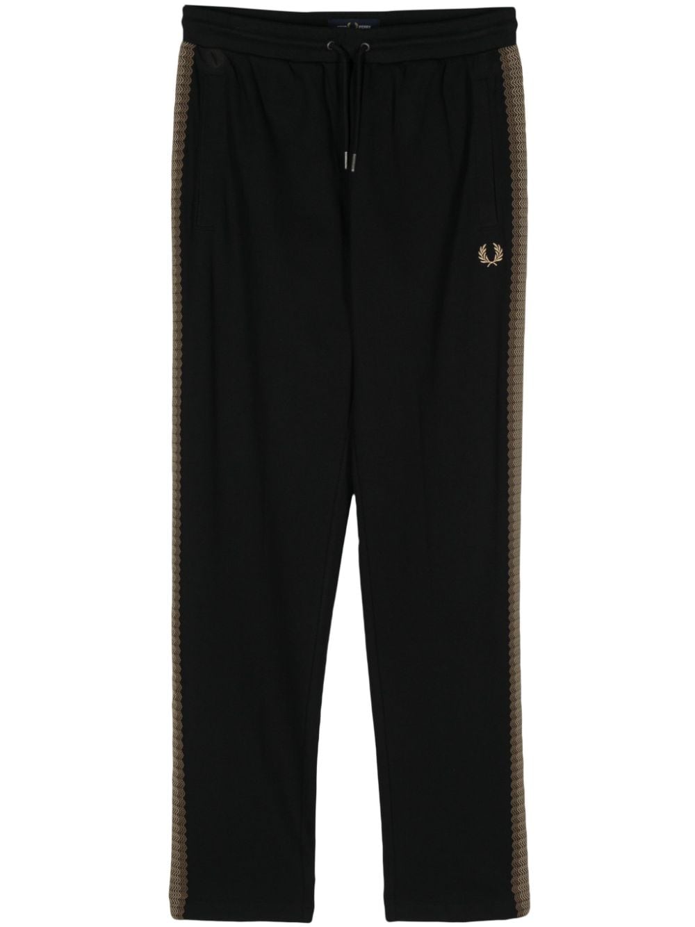 fred perry pantalon de jogging à coupe droite - noir