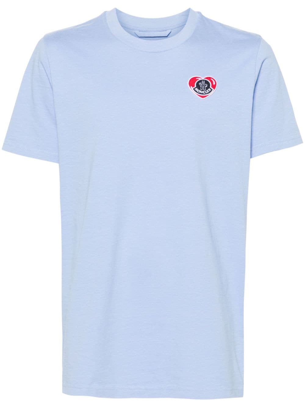 Shop Moncler Heart Logo-patch T-shirt In Blue