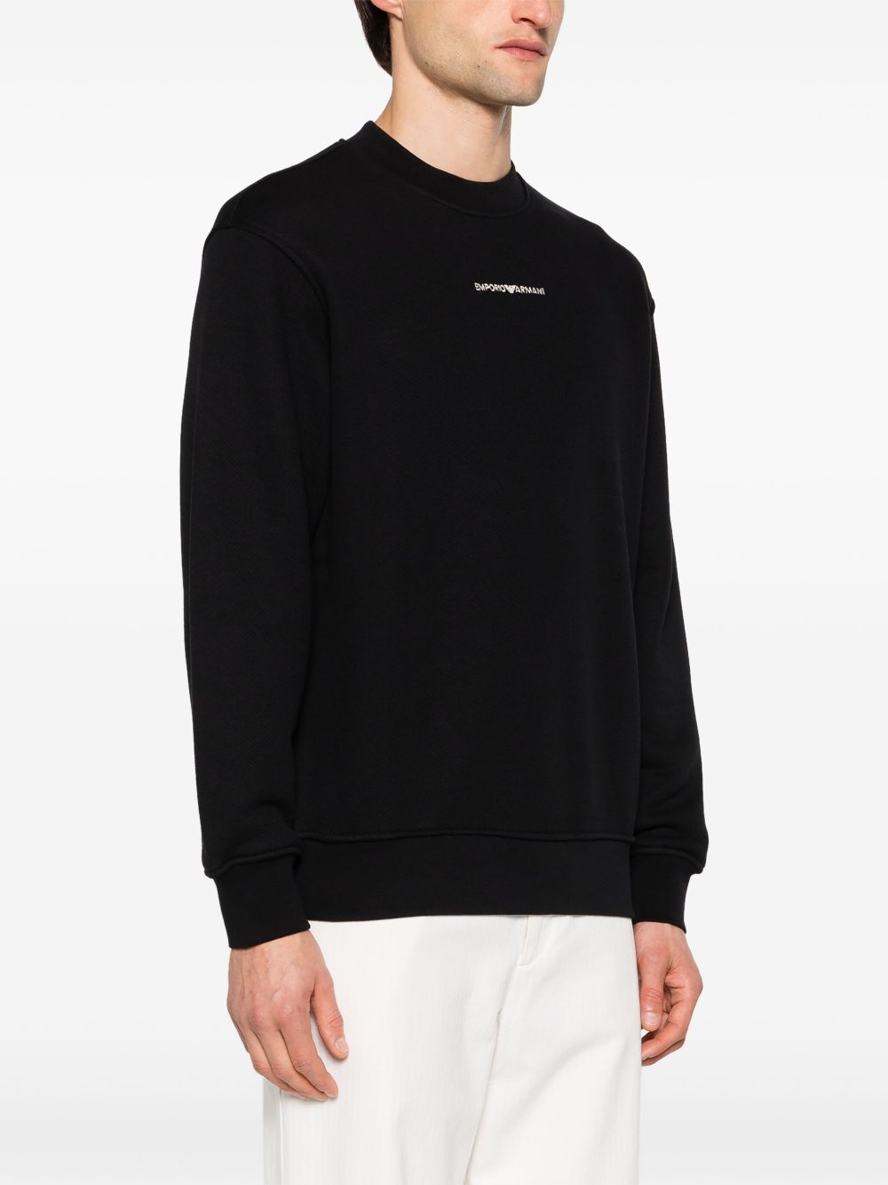 Emporio Armani logo-embroidered cotton sweatshirt Men