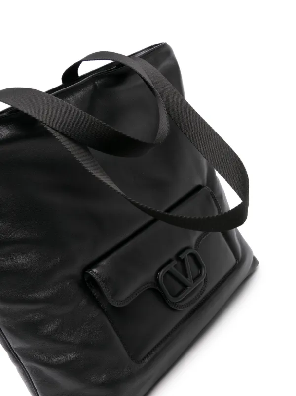 Valentino Garavani VLogo Leather Tote Bag | Black | FARFETCH