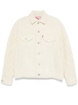 Junya Watanabe MAN x Levi's® Aran-knit Cardigan | White | FARFETCH