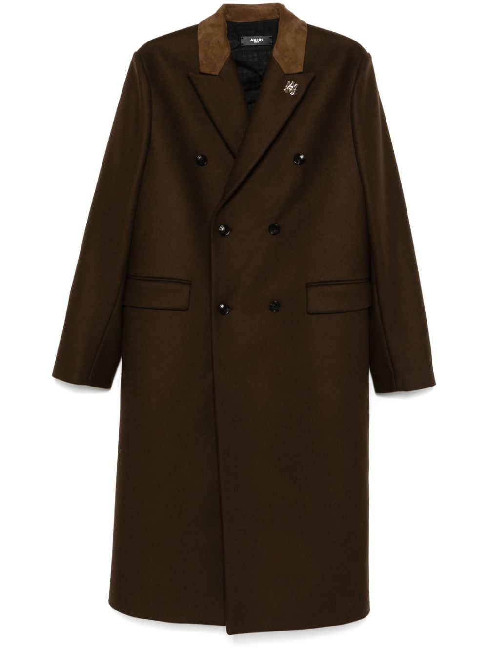 Shop Amiri Double-breasted Coat In Brown