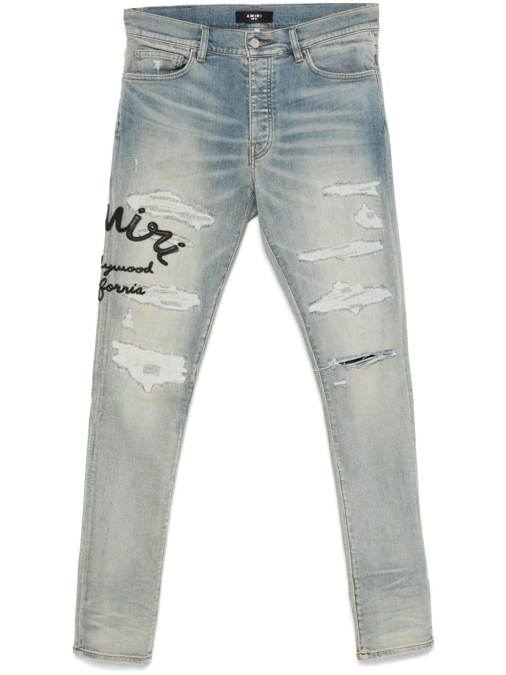 Shop Amiri Hollywood Jeans In Blue