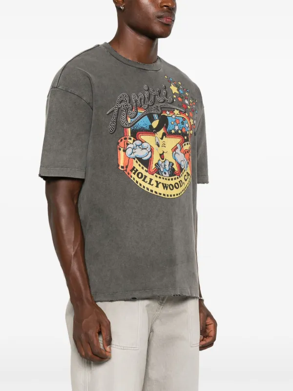 AMIRI◆Mr. Hollywood グラフィック オーバーサイズTシャツ AMIRI Mr. Hollywood T-shirt | Black | FARFETCH GE