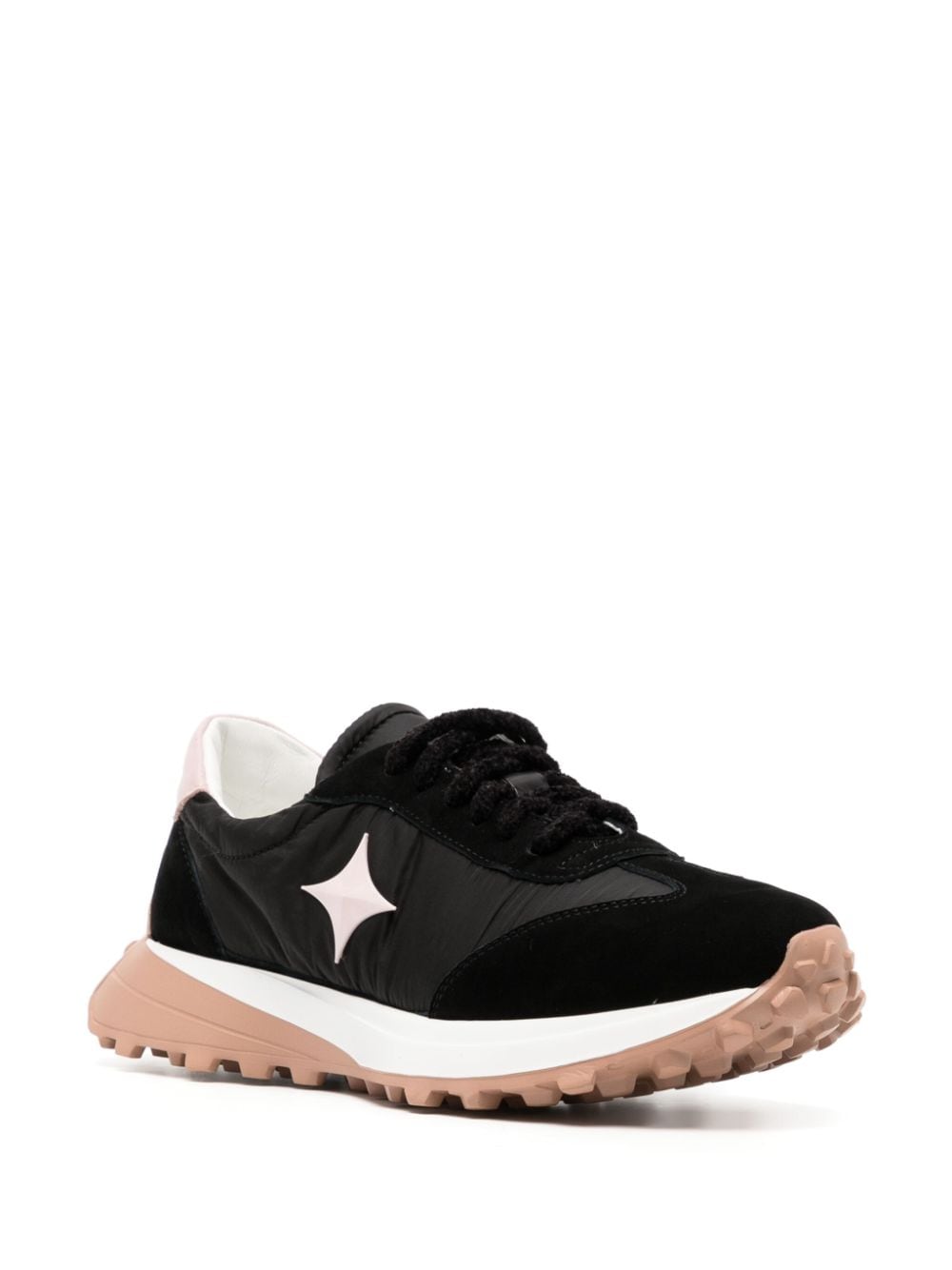 Shop Madison.maison Star Suede-trimmed Sneakers In Black