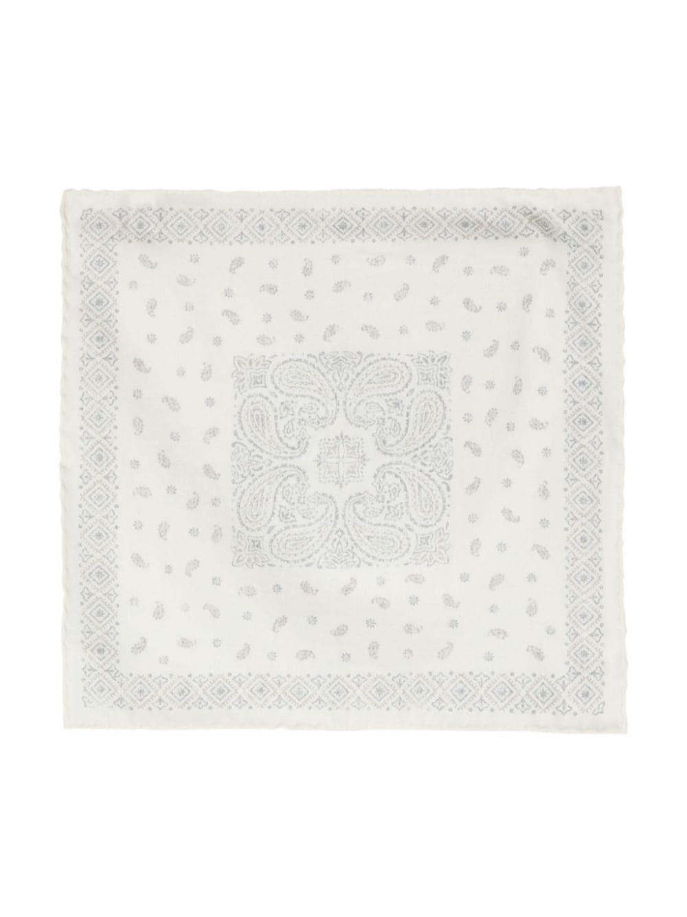 Eleventy Faded Paisley-print Handkerchief In White