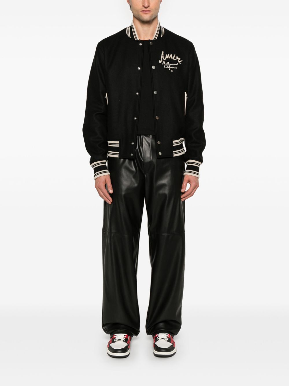 Shop Amiri Hollywood Bomber Jacket In Black