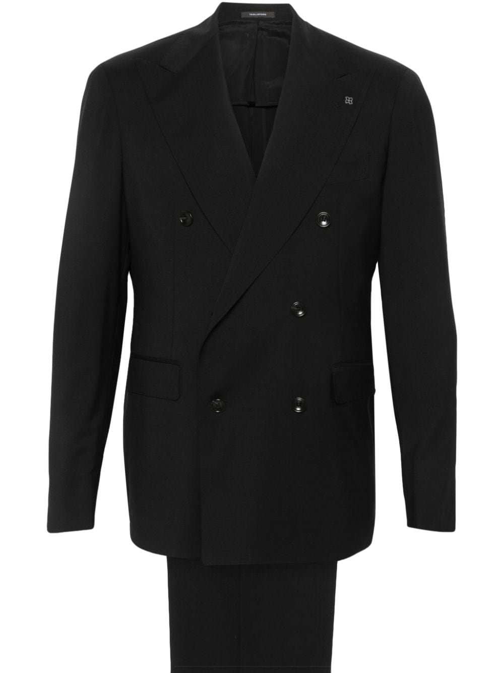 Tagliatore Double-breasted Suit In Black